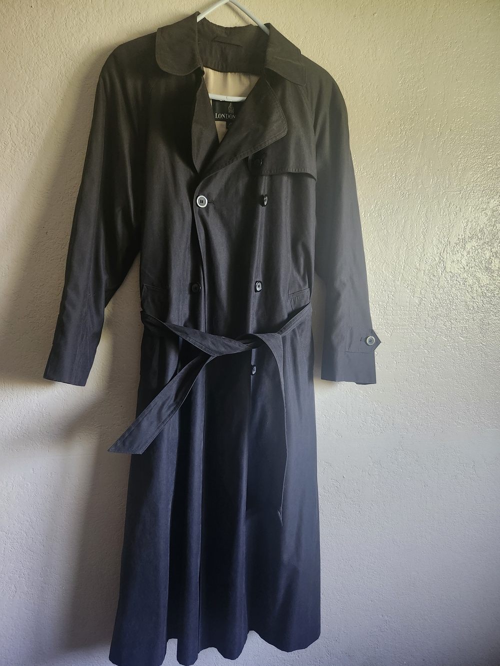 London Fog Ladies Belted Black Trench Rain Coat